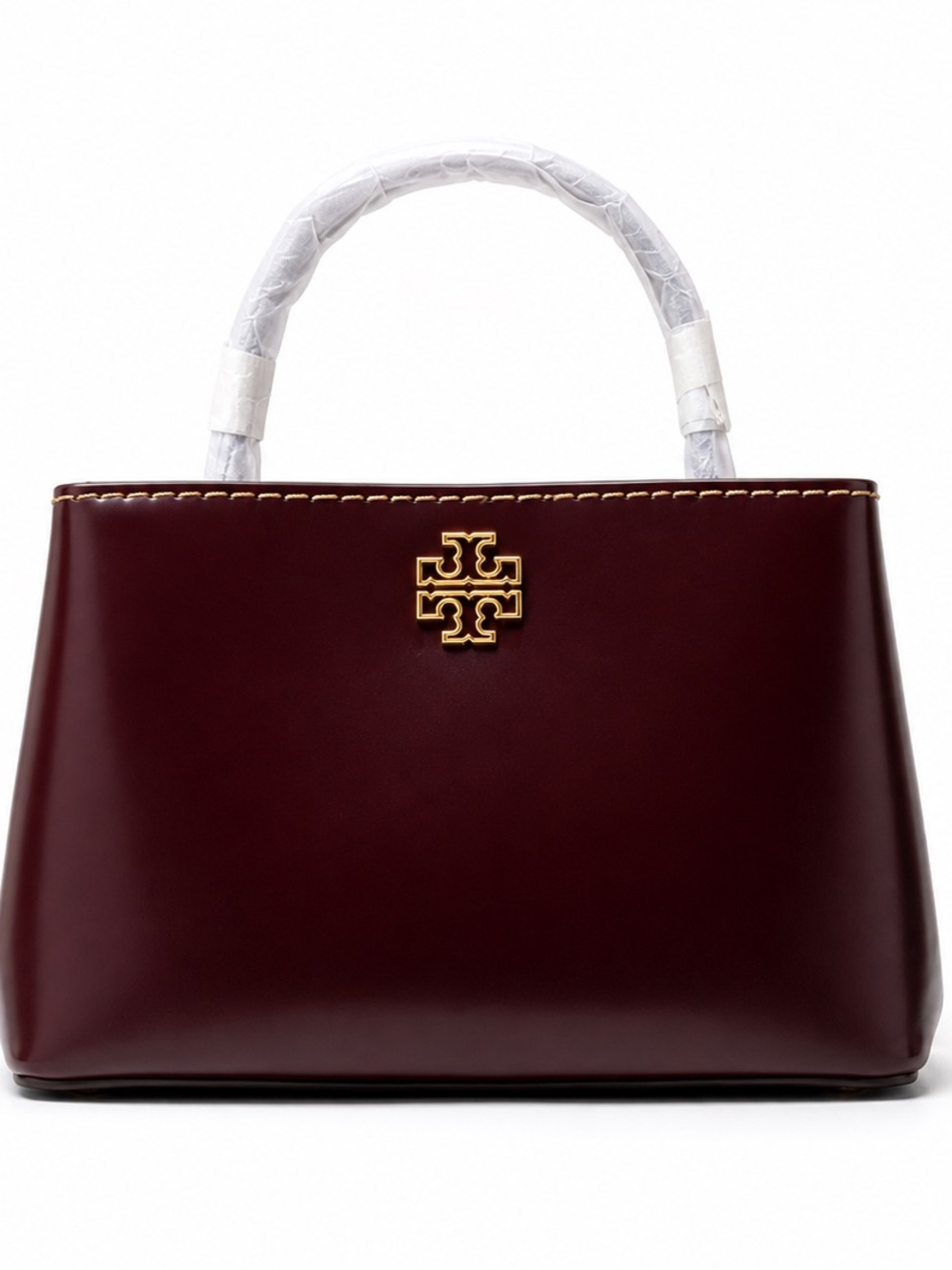 Tory Burch Britten Smooth Mini Satchel – Burgundy / Tempranillo